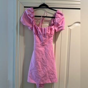 Zara pink lace up dress